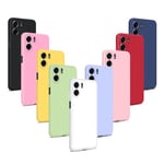 9X Coque pour Xiaomi Redmi 13C/POCO C65, Étui Housse Ultra Mince Souple en TPU Silicone, Couleurs de Sucrerie Case Cover, Noir, Bleu, Vert Menthe, Rouge, Blanc, Rose Clair, Violet, Rose, Jaune