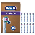 Oral-B Pro 3D White Electric Toothbrush Head, X-Shaped Bristles And Unique Polishing Cup For Teeth Whitening And To Remove Surface Stains, Pack of 10 Toothbrush Heads, Suitable For Mailbox, White