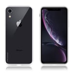 Apple iPhone Xr NXE läpinäkyvä hybriidi lasi ja muovi takasuoja kuori - Valkoinen