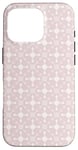 Coque pour iPhone 16 Pro Pink Pale Crosses Stars Tech Molecular Geometry Pattern