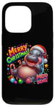 Coque pour iPhone 13 Pro Adorable bébé hippopotame Moo Deng Merry Christmas Cheer