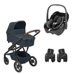 MAXI COSI Kombivagn Purple XP 3 i 1 Set Essential Graphite med babyskydd Pebble 360 Essential Black