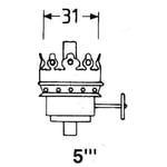 Brenner i Messing for Oljelampe 5'' 31 mm