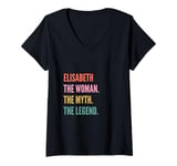 Womens Funny First Name Design Woman Myth Legend - Elisabeth V-Neck T-Shirt