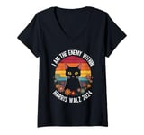 Womens I Am The Enemy Within Retro Kamala Harris Waltz 2024 V-Neck T-Shirt