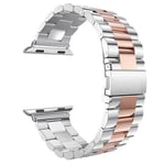 Bracelet de montre Compatible avec Apple Watch 5 44mm, Acier inoxydable - Rose