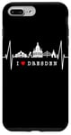 Coque pour iPhone 7 Plus/8 Plus Skyline de Dresde Heartbeat Coeur Allemand I Love Dresden