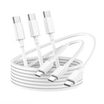 UIIZIBVKJZ for Apple USB C to USB C Charger Cable 100W 2M 3Pack Type C Lead Fast USBC Charging for iPhone 16/15 Pro/15 Plus/15 Pro Max for MacBook Pro/Air 2020 for iPad Pro 2020/Air 5 Long USBC Charge