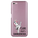 Coque rose pour Iphone 7 8 SE licorne danger karate