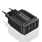 3.1a 4-portars USB väggkontakt Power Väggladdare Kompatibel med Iphone/android Quick Charge Cube Brick Box Base Head