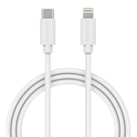 Smartline (3A/15W) USB-C til Lightning Kabel 3 m. - Hvit