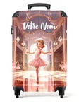 NoBoringSuitcases.com Valise Enfant, Valise Rose, Valise Cabine, Valise Enfant Fille, Bagages Enfant, Valise Enfant Roulette, Valise pour Enfant, Valise Personnalisable 55x35x25cm (Princesse - Rose)