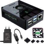 Pour Raspberry Pi 4 Boitier Pc Avec 5V 3A Usb C Alimentation¿Ventilateur Silencieux Dissipateurs,Case Pour Raspberry Pi 4 8Go Pi 4 Model B B+ Boîtier(Pas De Carte Pour Raspberry Pi Incluse)