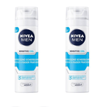 Nivea Men Shaving Foam 200ml Sensitive Cool, 0% Alcohol, Pack of 2