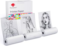 3 rouleaux-papier autocollant,clair,semi-transparent et blanc papier thermique autocollant pour mini imprimante M02/M02Pro/M02S/M03/M03AS/M04S/M04AS,50mm