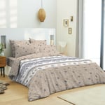 Pack complet housse de couette réversible pour lit 180 x 200 cm "King size" Heart taupe