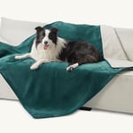 Lesure Couverture Imperméable pour Ghiens Grande Taille - 127x152cm Couverture pour Chiens Lavable, Protection de Canapé pour Chiens en Polaire Sherpa, Vert Foncé