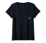 Womens Bullet hole in the heart area.Bullet hole in pocket area V-Neck T-Shirt