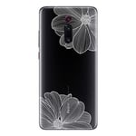 NOVAGO Compatible avec XIAOMI Mi 9T / Mi 9T Pro Coque de Protection Souple Transparente et Résistante Anti Choc (1 Coque, Fleur Blanche)