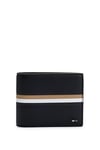 BOSS Mens Ray S Signature-Stripe Wallet in Faux Leather