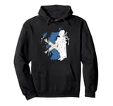 Scottish Pride Bagpipes Silhouette Map Pullover Hoodie