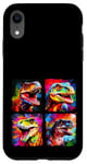 Coque pour iPhone XR Dinosaure T Rex Pop Art Dessin Coloré Peinture