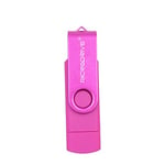 16GB USB 2.0 Phone and Computer Dual-use Rotary OTG Metal U Disk (Black) Data Storage (Color : Pink)