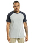 Urban Classics Men's Raglan Contrast Tee T-Shirt, Grey/Navy, M