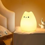 ONEWAY Cat Night Light Kids Nightlight,Squishy Cute Lamp Dimmable Childrens Night Light Baby with Timer & 7 Colors,Rechargeable Night Lamp Bedroom Smart LED Bedside Lamps Toddler Night Light Newborn