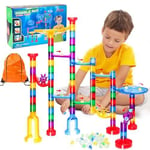 LOYO Marble Run Marble Runs with 40 Pieces Glass Marbles for Kids Marble Game...