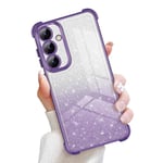 Newseego Coque Samsung Galaxy S24 Plus 5G à Paillettes pour Filles Femmes, Transparente et Mignonne S24 Plus/S24+ Coque de Protection de Luxe en TPU Souple Galvanisé pour Samsung S24 Plus-Violet