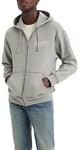 Levi's Men's Relaxed Graphic Zip-up Sweatshirt, Poster Logo Mid Heather Grey, S