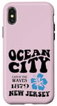 Coque pour iPhone X/XS ocean city catch the waves 1879 new jersey esthétique voyage