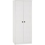 Armoire residencia en pin lasuré blanc, penderie pour vêtements style mexicain avec 2 portes - Blanc