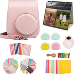 Mini 11 Accessoires pour Fujifilm Instax Mini 11 Étui de Protection avec 8 Accessoires utiles pour Appareil Photo, Objectif Filtre 4 Couleurs et Objectif Selfie Rose