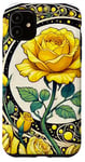 Coque pour iPhone 11 Rose jaune Illustration Roses jardinage art rosiers jardiniers