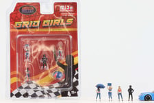 1:64 Figurine 3 Grid Filles Avec Conducteur Jeu American Diorama Mijo Limitée