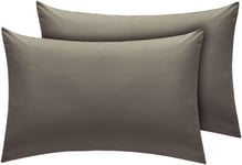 INDUS TEXTILES Pair Of King Housewife Pillowcases - 100% Egyptian Cotton - 200 Thread Cotton-Grey