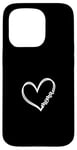 iPhone 15 Pro White Heart Mama Black Case