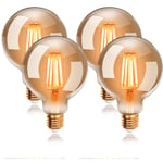 Beijiyi - Ampoules led 6W Edison Vintage G80, Blanc Chaud 2200K E27, Equivalent à Ampoule Incandescente 48W, Ampoule Rétro à Filament, Rétro Antique