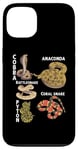 Coque pour iPhone 13 Différents types de serpents pour les amateurs de serpents Reptile Zoo