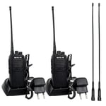 Retevis RT1 Talkie Walkie, Talkies Walkies Professionnel 3000mAh,16 Canaux, Alarme d'urgence, Longue Portée Walkie Talkie avec Oreillettes et Antennes pour Construction Adulte (2 Pcs, Noir)