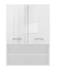 NELLIO - Armoire de toilette murale - Meuble Salle de bain à suspendre - 64x30x90 cm - Rangement