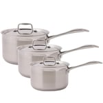 Dexam Supreme 3 Piece Stainless Steel Saucepan Set 16cm To 20cm All Hob Types