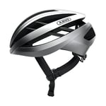 ABUS Aventor Racing Bike Helmet - Very Well Ventilated Cycling Helmet for Professional Cycling for Men and Women - Silver, Size S