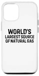 Coque pour iPhone 15 Pro Dire drôle la plus grande source de gaz naturel au monde pour femmes et hommes