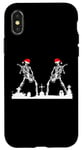 iPhone X/XS Skeletons Playing Rock Guitar in Graveyard Wearing Xmas Hats Case