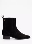 Tommy Hilfiger Suede Cowboy Chelsea Boots, Black