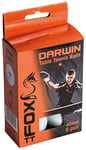 Fox TT Darwin 1 Star Table Tennis Balls (Pack of 6) - White, one size, FTT101