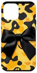 Coque pour iPhone 12 Pro Max Jaune Art Déco Polka Dots Hunting Girl Camo Noeud Noir